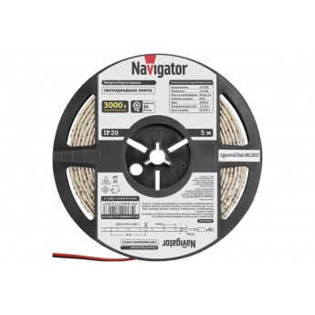 Лента светодиодная NAVIGATOR LEDх60/м 5м 14.4w/m 12в теплый белый Лента светодиодная NAVIGATOR LEDх60/м 5м 14.4w/m 12в теплый белый